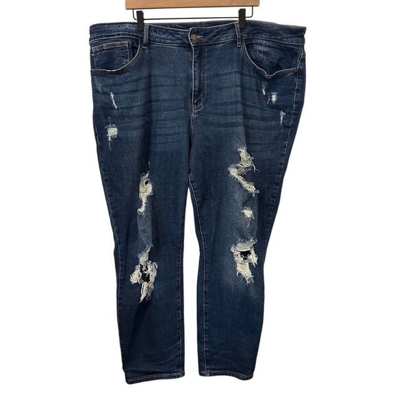 Judy Blue Jeans Redlands High Rise Distressed Size 24W plus boho festival - Picture 1 of 13